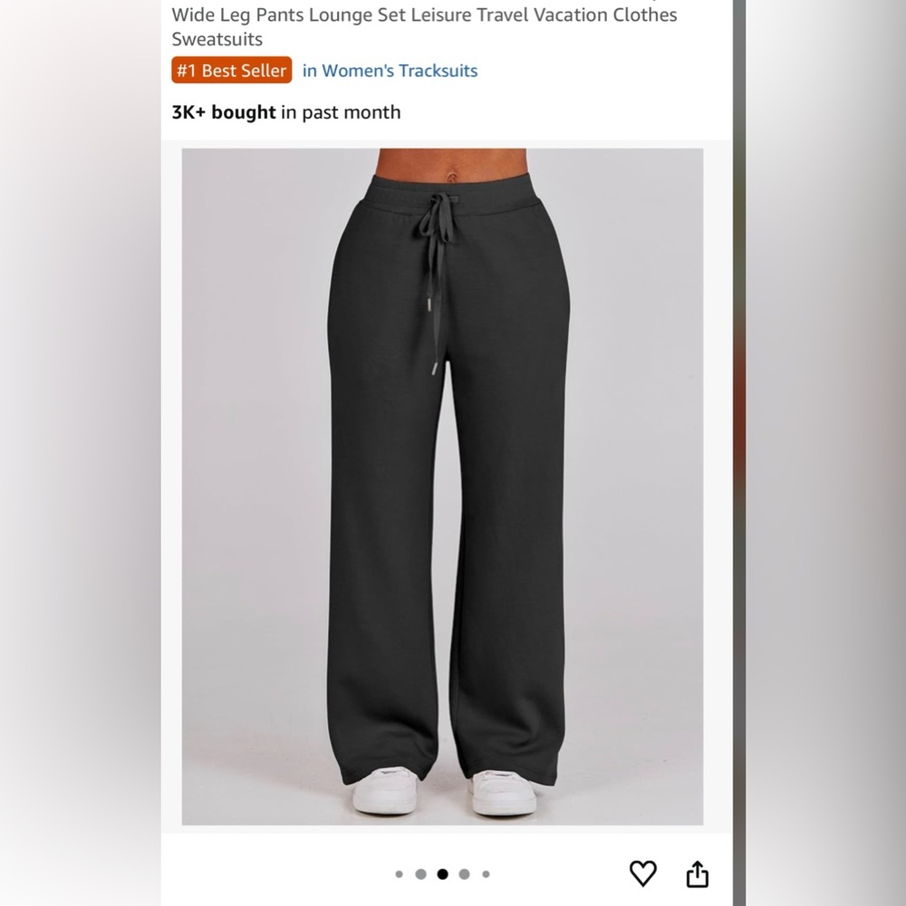 Anrabess Two Piece Sweatsuit, Lounge/Travel Set Black Large Quarter Zip Top - Picture 5 of 13